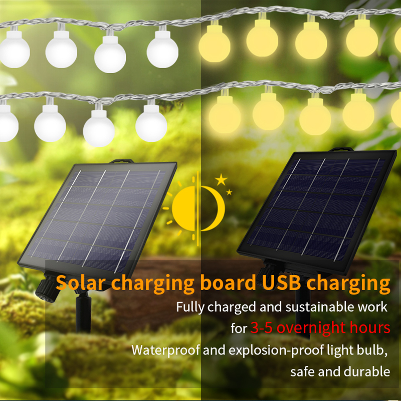 HCP179  太阳能乳白球灯串